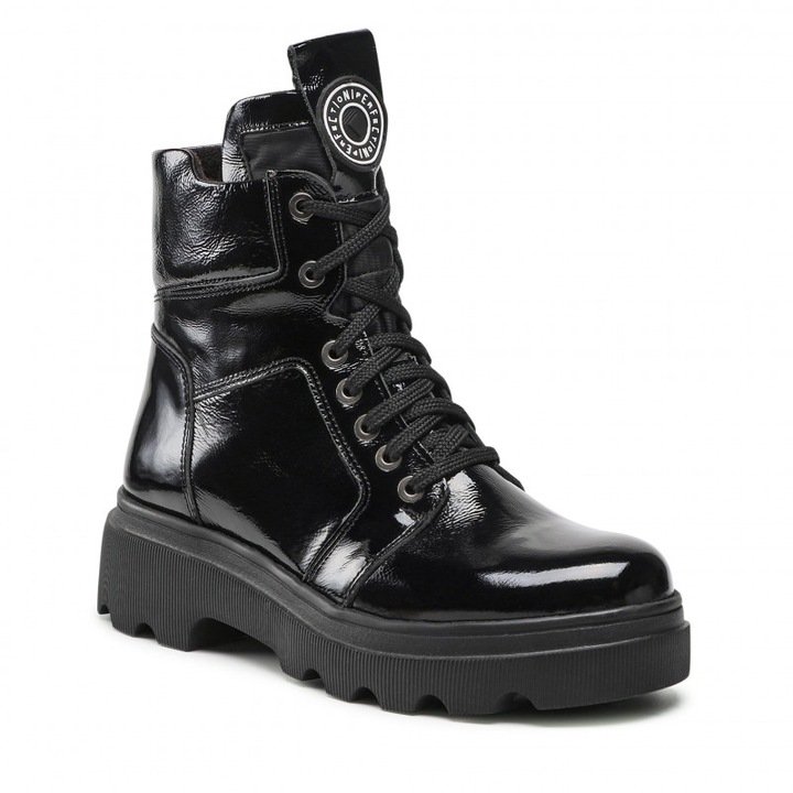 Botki workery damskie Nessi 21137 czarne skóra lakierowana r.40