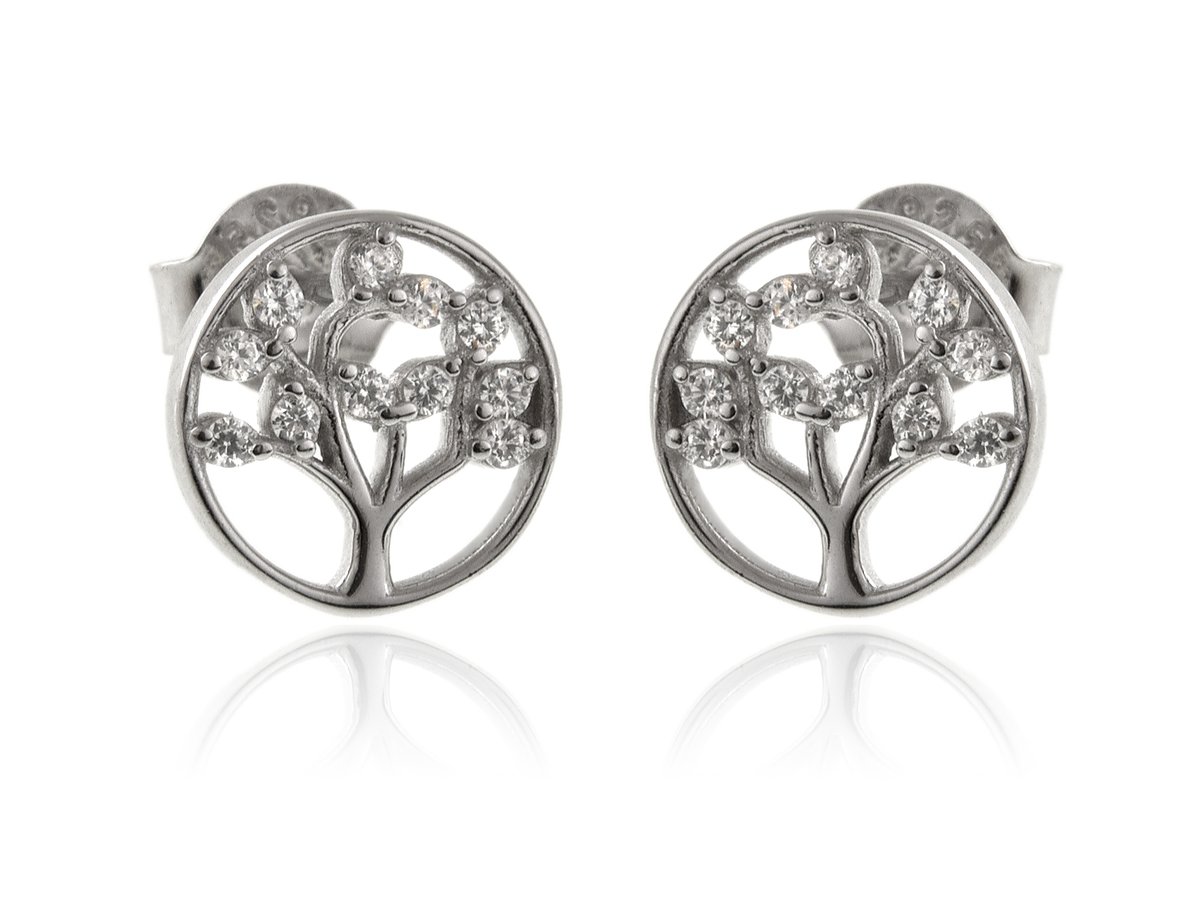 Kolczyki srebrne Drzewo życia szczęścia k3647