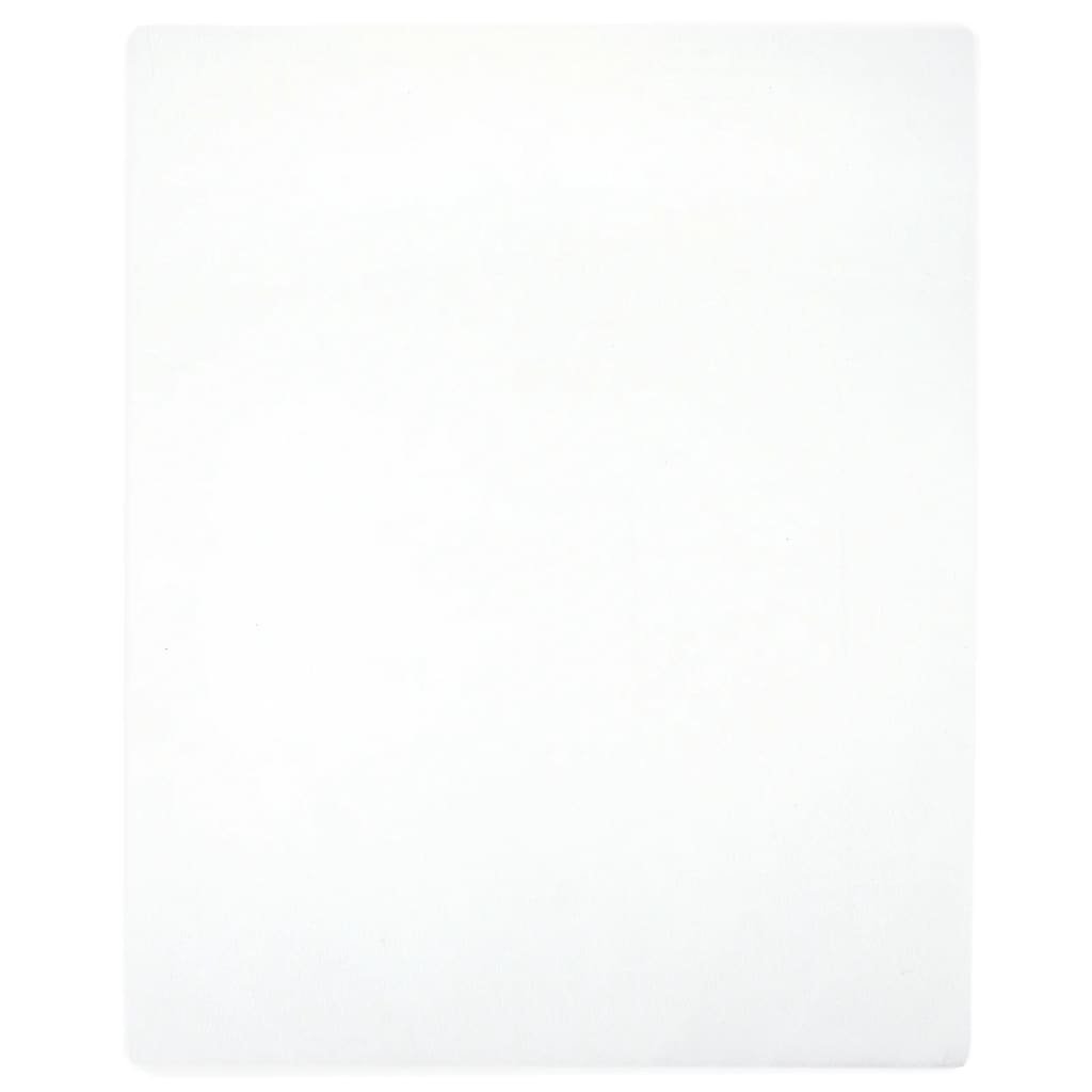 The Living Store Prześcieradło - białe - 160x200 cm - dżersej bawełniany - Prześcieradło