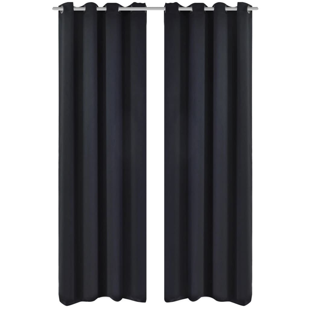 Czarne zasłony zaciemniające z metalowymi otworami x2 135 x 245 cm - Zasłona Zaciemniająca