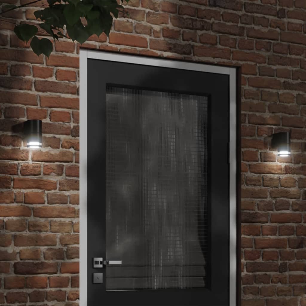 The Living Store Kinkiet zewnętrzny - czarny - odlewane aluminium - Zewnętrzna Lampa Ścienna