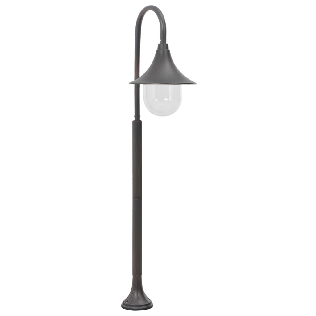 The Living Store Lampa ogrodowa na słupku - 120 cm - E27 - aluminium - kolor brązu - Światło Ogrodowe