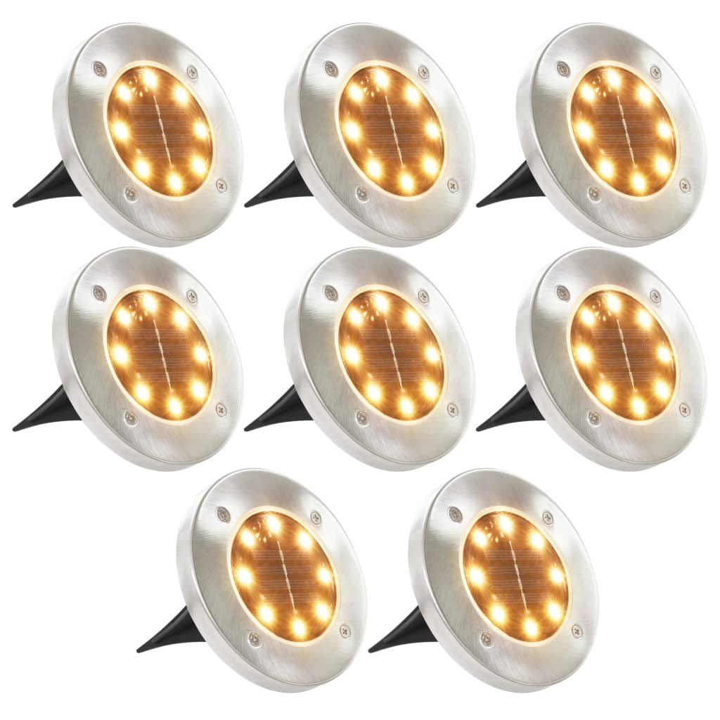 The Living Store Solarne lampy gruntowe - 8 szt. - ciepłe białe LED - Lampa Solarna
