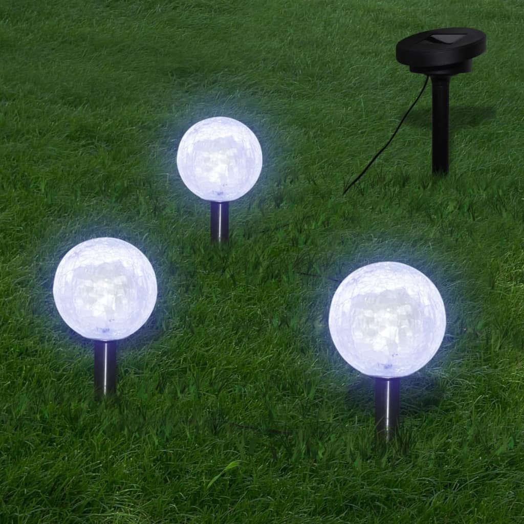 The Living Store Lampy ogrodowe ze szpikulcami i panelem solarnym - 3 LED - Lampka Ogrodowa