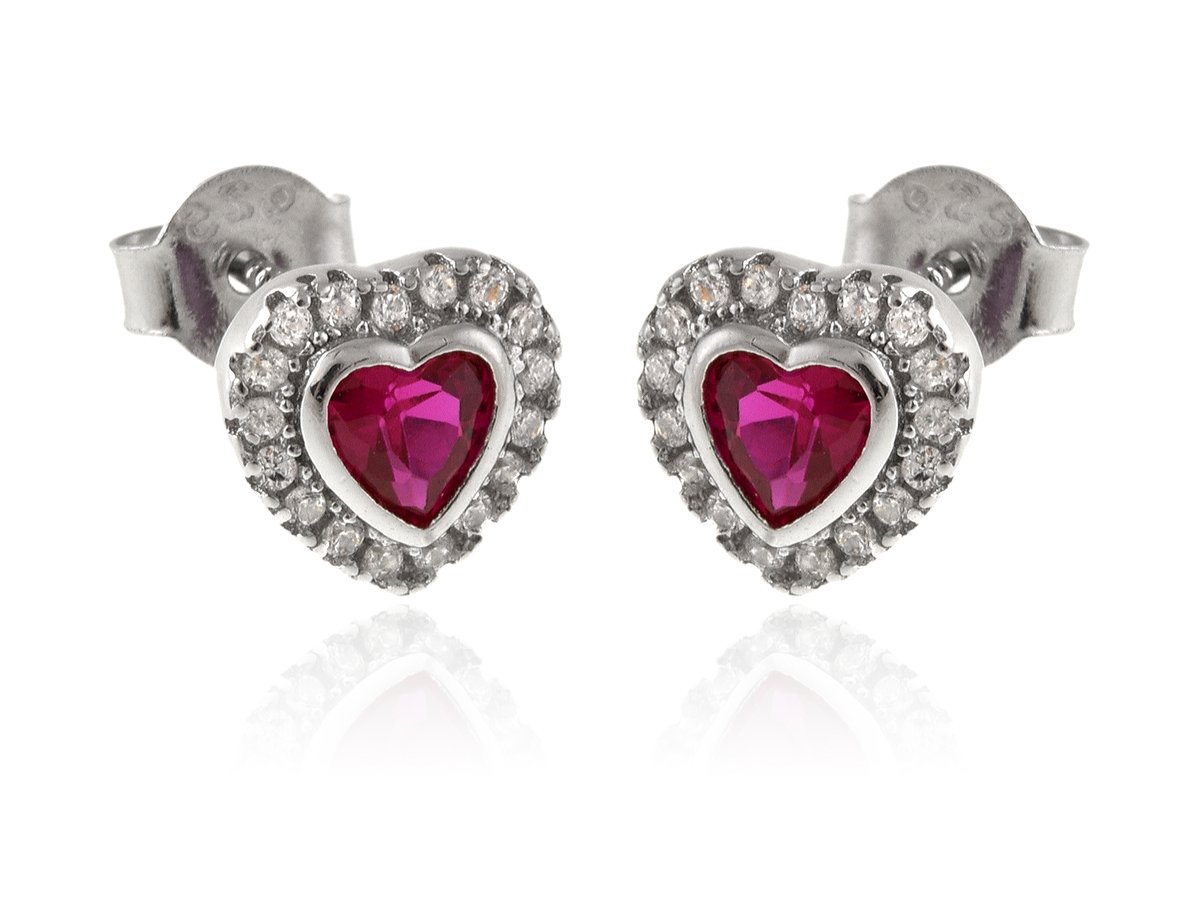 Kolczyki srebrne wkrętki Serca serduszka k3650