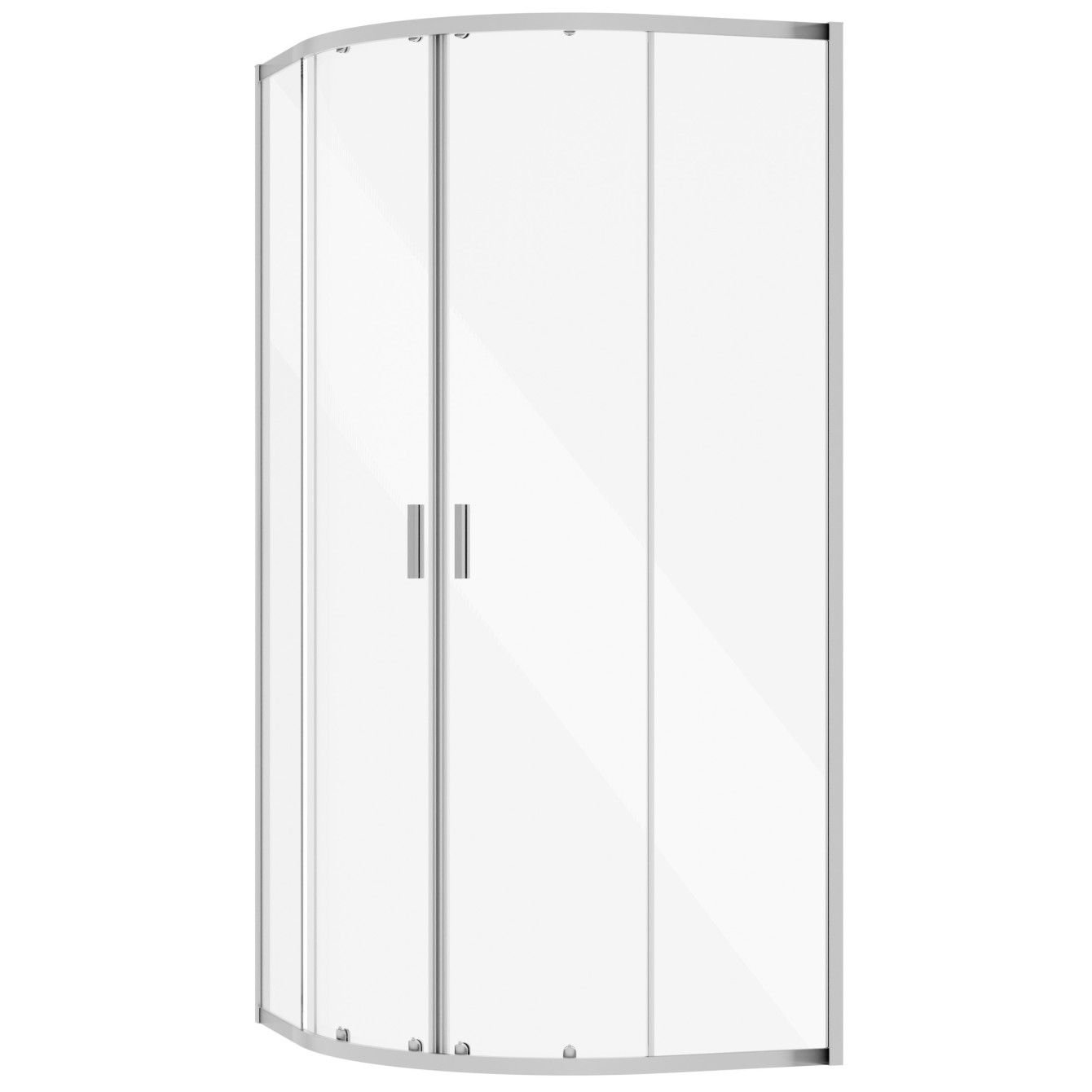 Kabina prysznicowa Besco Zarya 90x90x190 półokrągła chrom połysk transparentne ZP-90-190-C