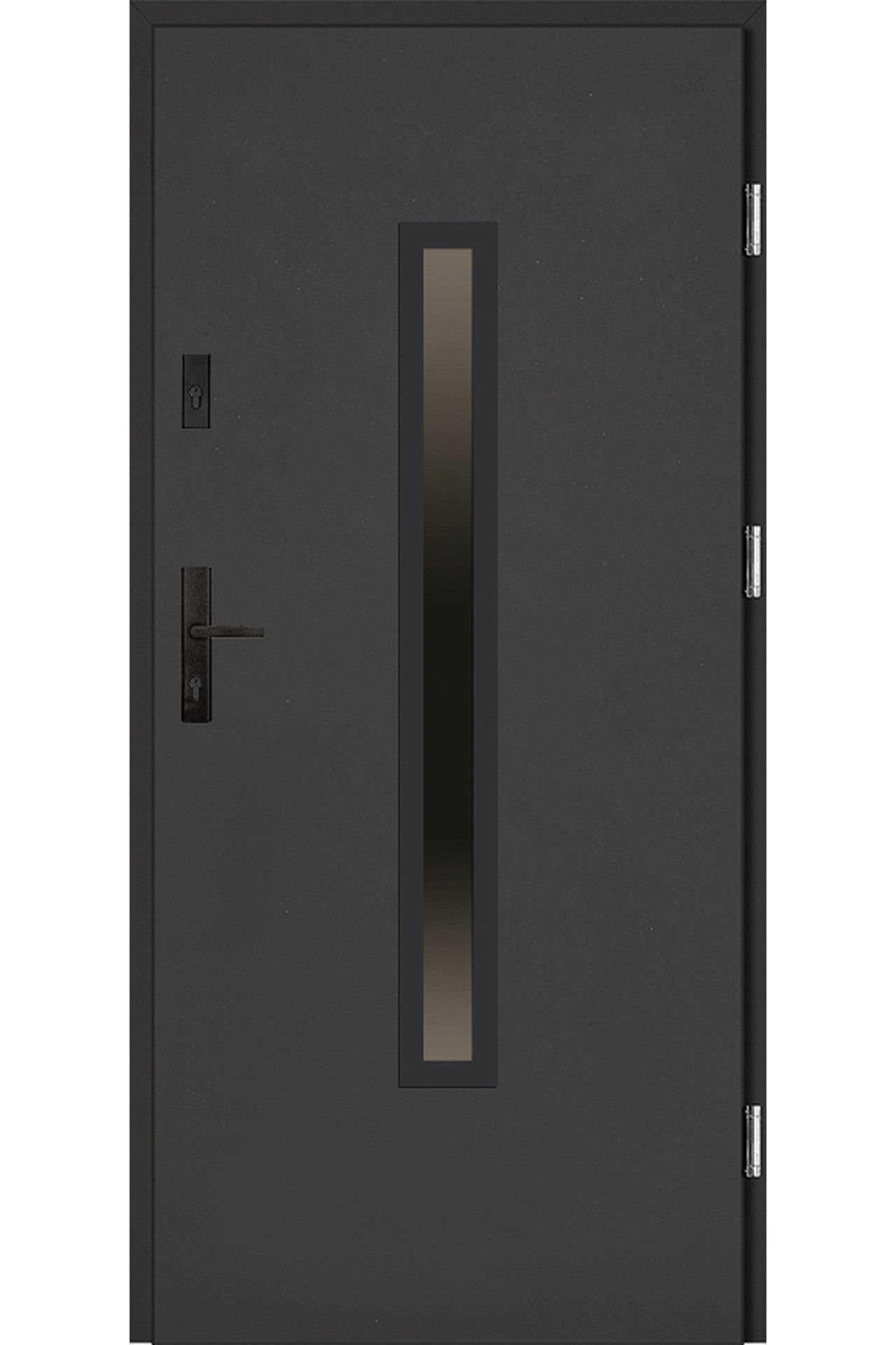 Drzwi Zewnętrzne Z Ościeżnicą Setto Dario 90 Cm Lewe Antracyt Reflex Nero