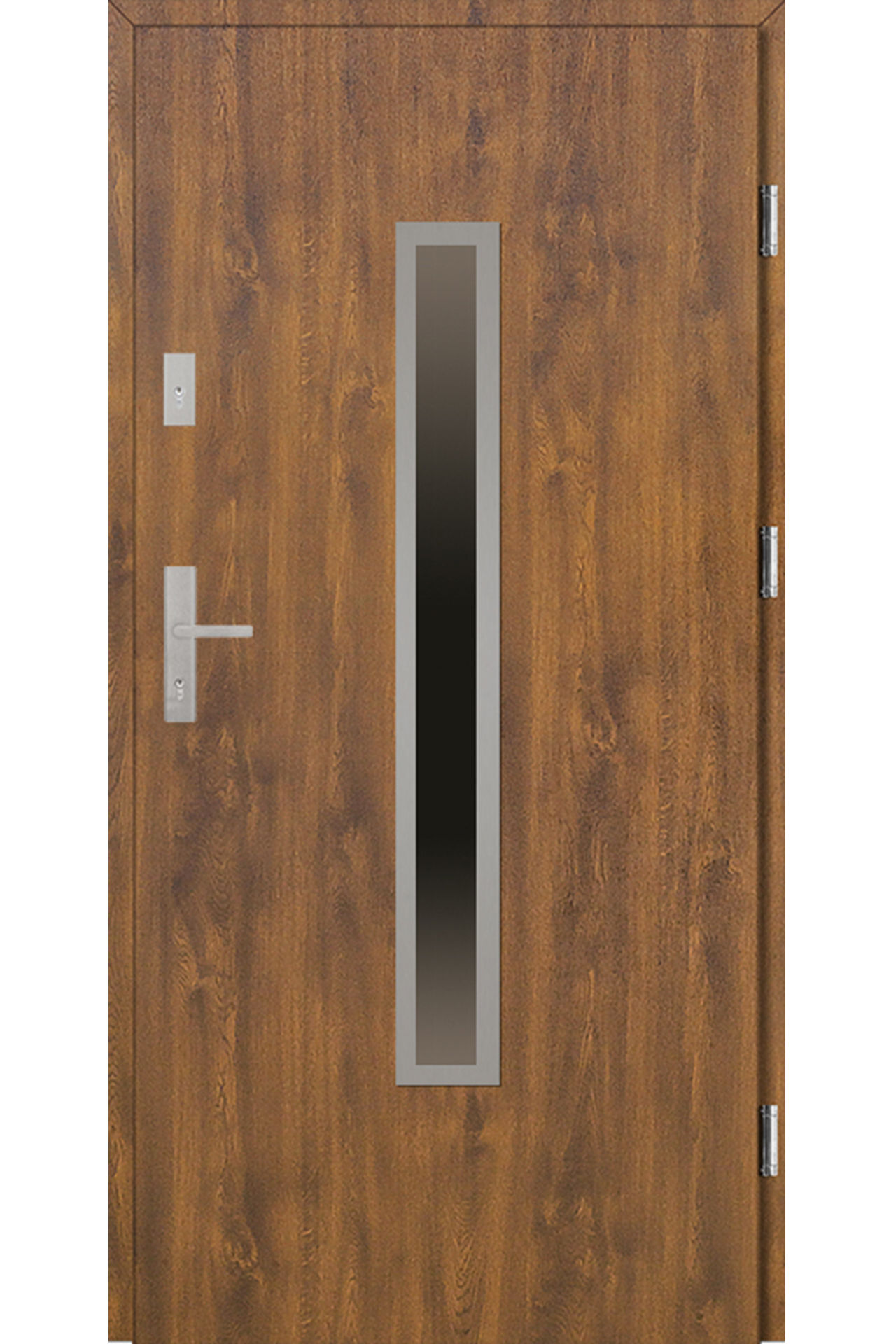 Drzwi Zewnętrzne Z Ościeżnicą Setto Dario 90 Cm Lewe Złoty Dąb Reflex