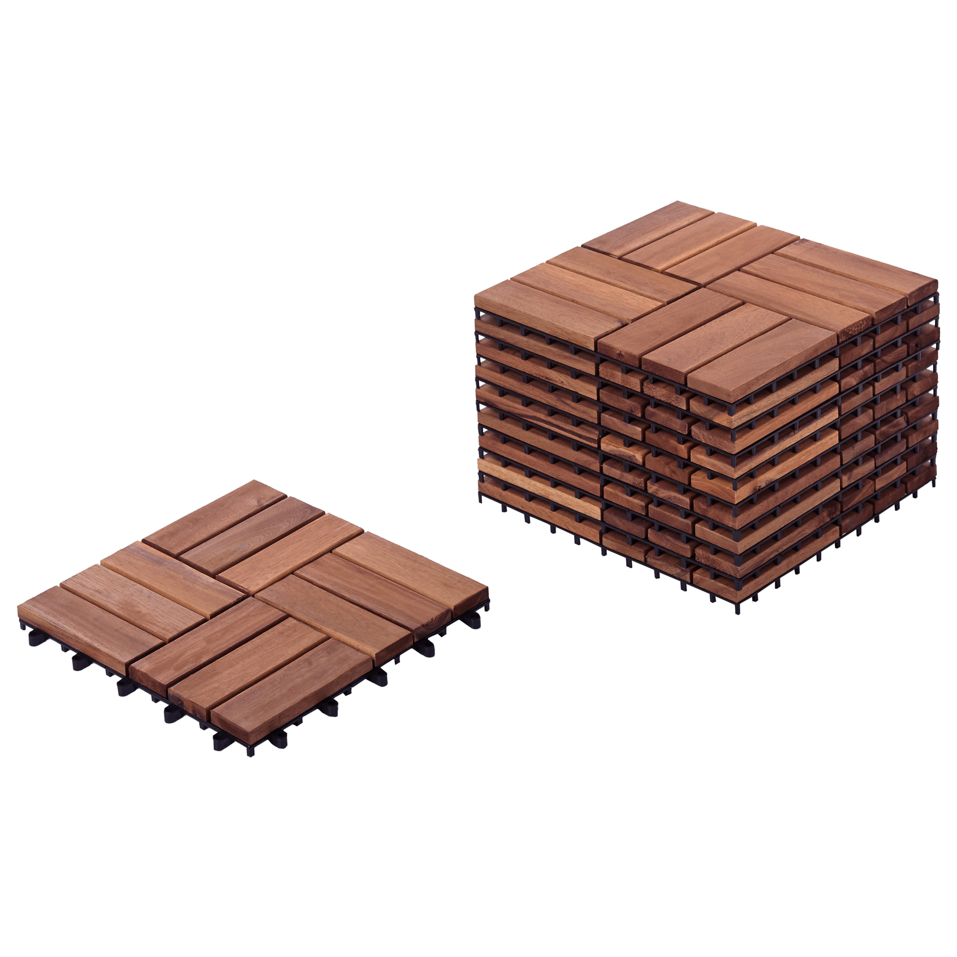 Płytki tarasowe ACERENZA Certyfikowane drewno akacjowe Brązowy