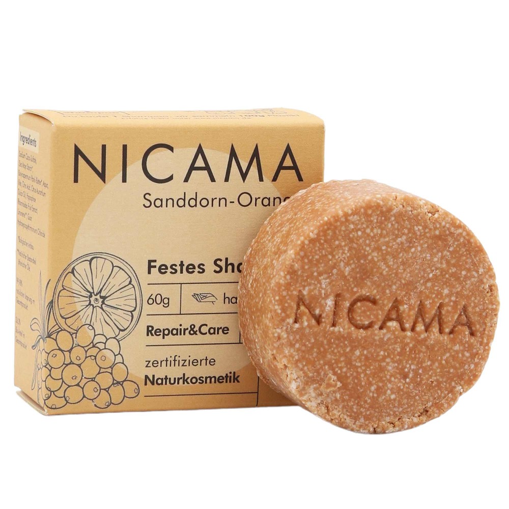 Szampon w kostce regeneracyjny Rokitnik-Pomarańcza 60g NICAMA