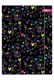 Teczka z gumką A4 My Love czarna HAPPY COLOR