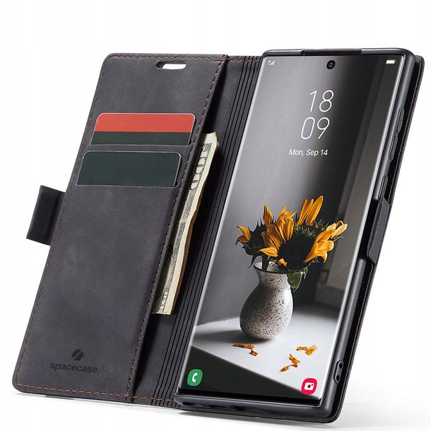 Eleganckie etui z klapką portfel kieszonka pokrowiec do Galaxy S22 Ultra