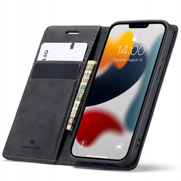 Eleganckie etui z klapką portfel kieszonka pokrowiec case do iPhone 13 Mini