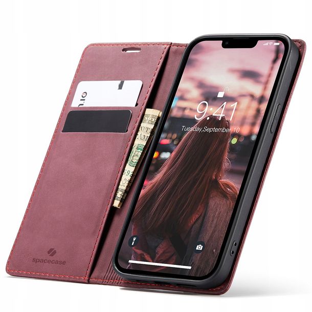 Eleganckie etui z klapką portfel kieszonka pokrowiec case do iPhone 14 Plus
