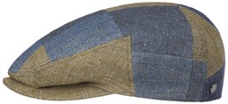 Kaszkiet Lniany Patchwork Driver by Lierys, niebiesko-beżowy, XL (60-61 cm)