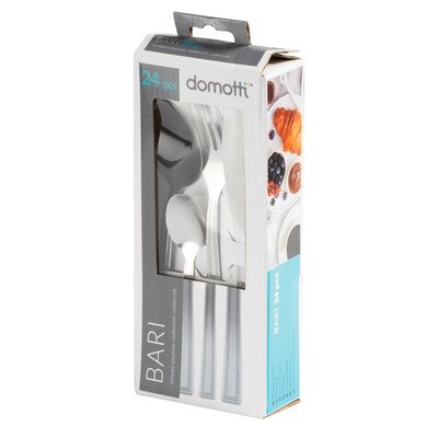 Komplet sztućców Bari 24 elementy srebrny COLORBOX