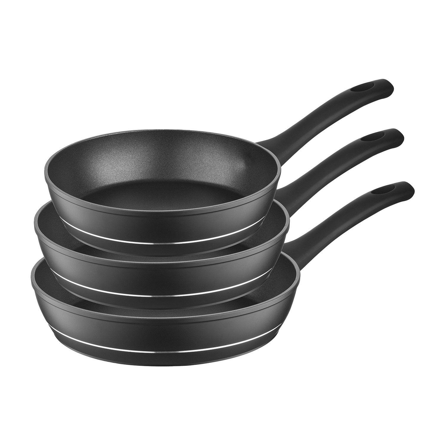 Zestaw patelni Florina Delux by Mateusz Gessler, 3 elementy, non-stick, czarne