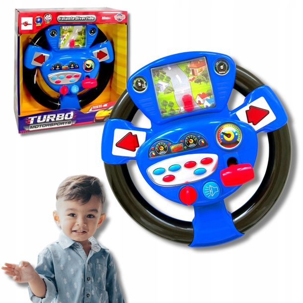 Kierownica Zabawka Interaktywna Dla Dzieci Symulator Jazdy Dźwięki Światła
