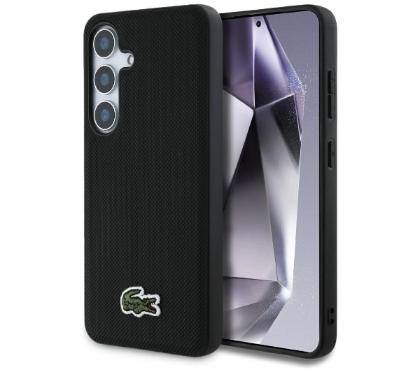 Lacoste Iconic Petit Pique Woven Logo MagSafe do Galaxy S25 Czarny