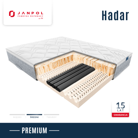 Materac HADAR - JANPOL - RABAT, Rozmiar - 100x200 cm, Pokrowiec - Adaptive Beige