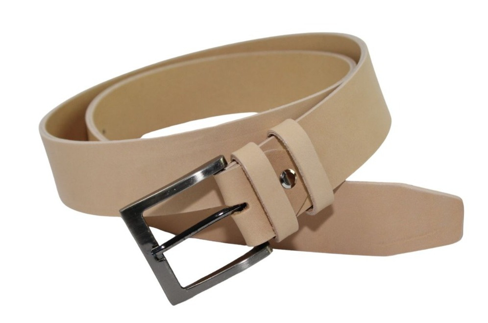 Pasek Męski Skórzany PAS-MAX (PL) Skóra Licowa EXTRA 40 mm Gładki CIELISTY