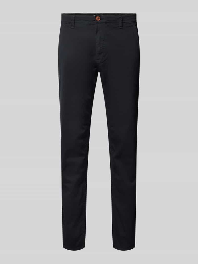Chinosy o kroju regular fit z wpuszczanymi kieszeniami model ‘MADDOX’