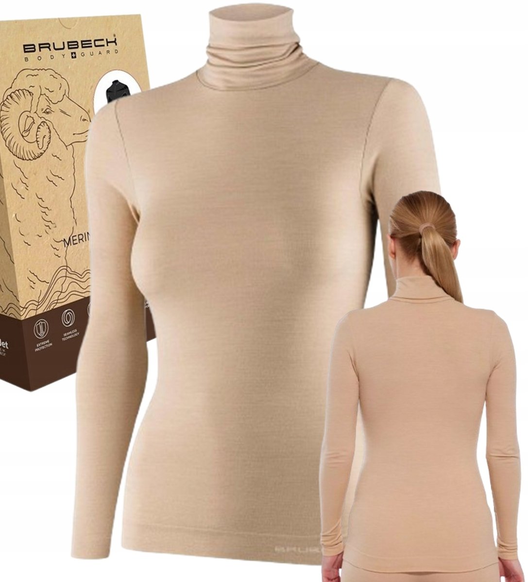 Wełniana Damska Bluzka Golf Brubeck Comfort Merino S