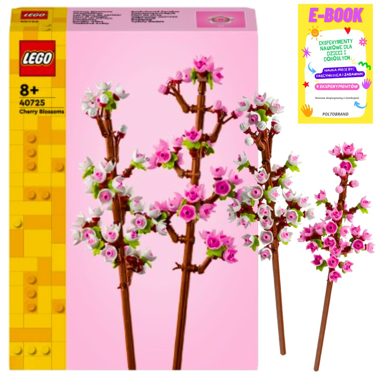 LEGO KLOCKI ZESTAW ICONS COLLECTION - Kwiaty wiśni NA PREZENT 40725 + EBOOK