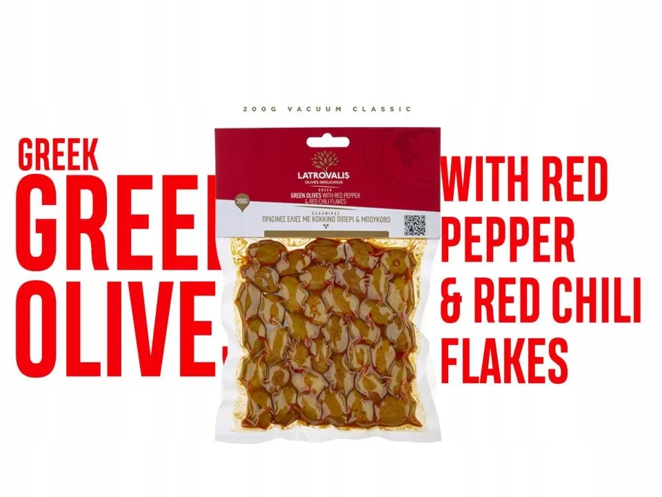 Oliwki Zielone z Papryką i Chilli 200g Latrovalis