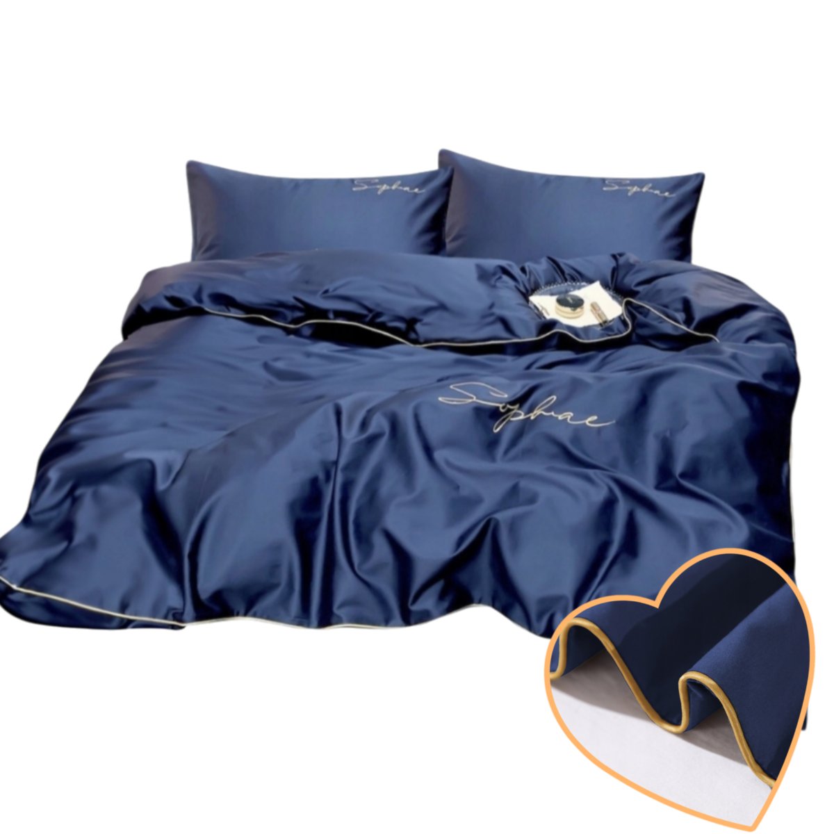 Komplet Pościeli 3 Części Z Mikrofibry Glamour 160X200 Cm Elegancki Haft