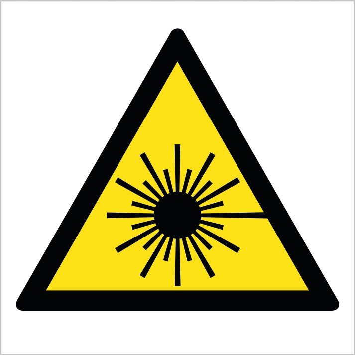 Tabliczka: Ostrzeżenie przed promieniami laserowymi 42x42cm PCV 3mm