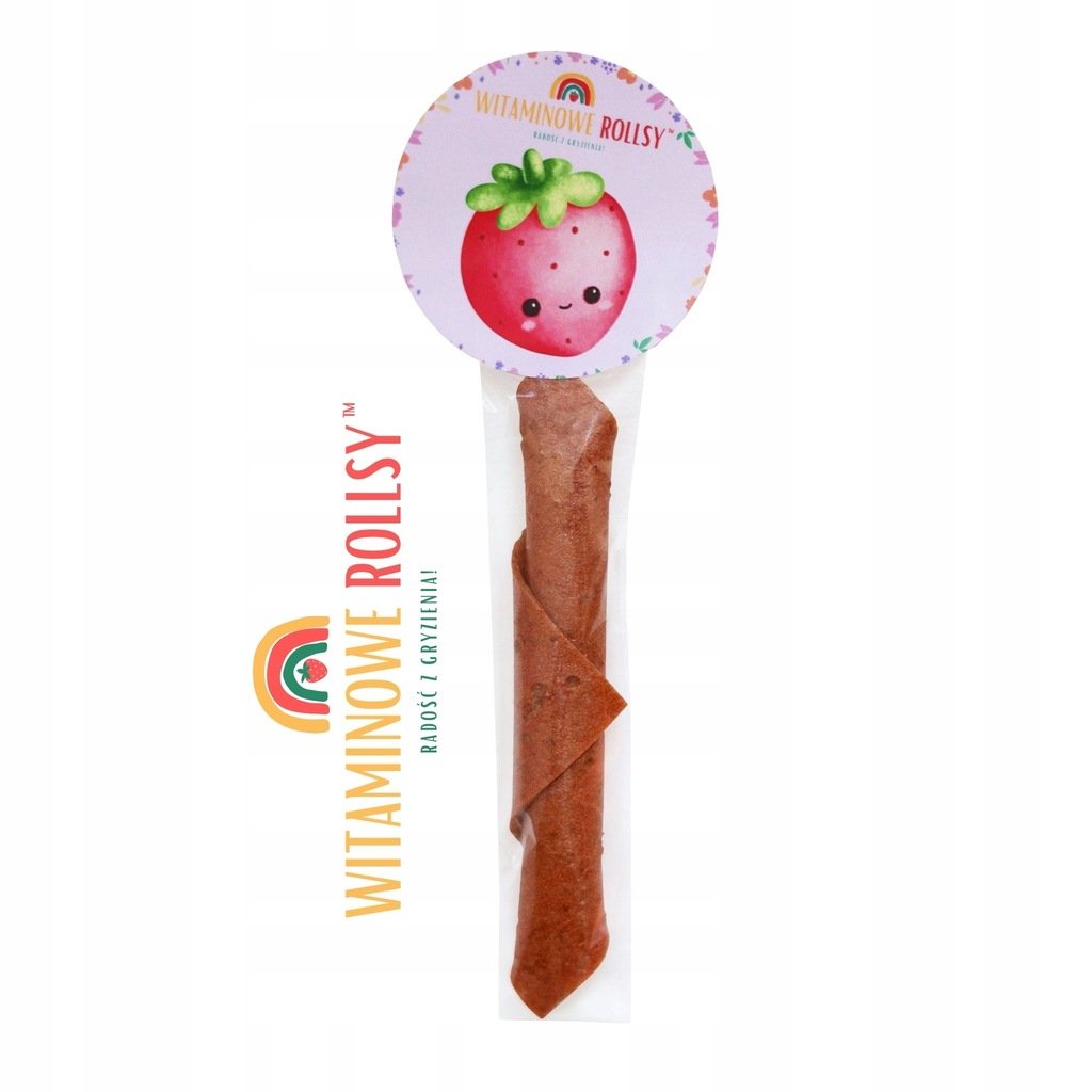 Truskawkowy Rolls Owocowy SOLO 8 g Przekąska dla Dzieci BEZ CUKRU I GLUTENU