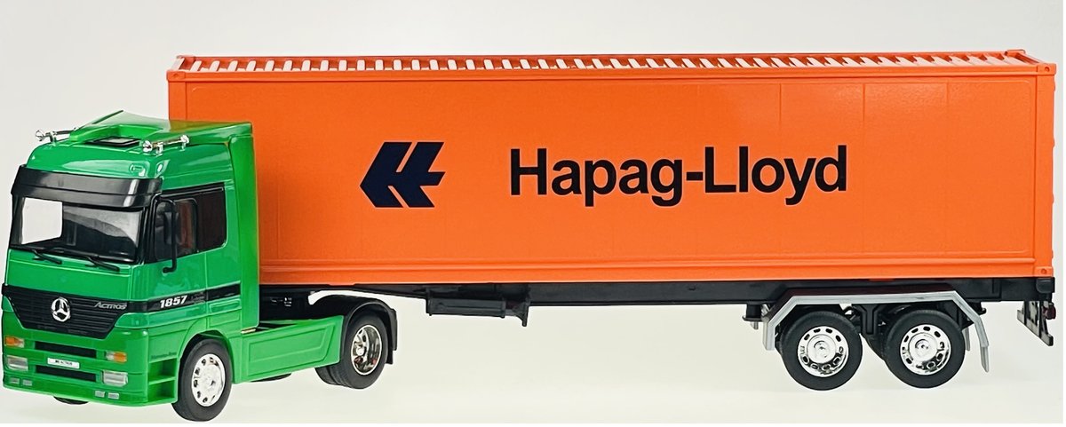 WELLY MERCEDES-BENZ ACTROS Z PRZYCZEPĄ ZIELONY 1:32 32281