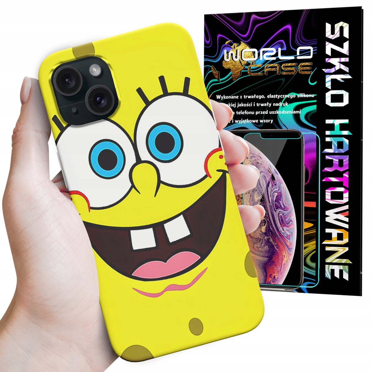 ETUI CASE DO IPHONE 14 - SPONGEBOB BAJKI GRY WYBÓR PLECKI + SZKŁO