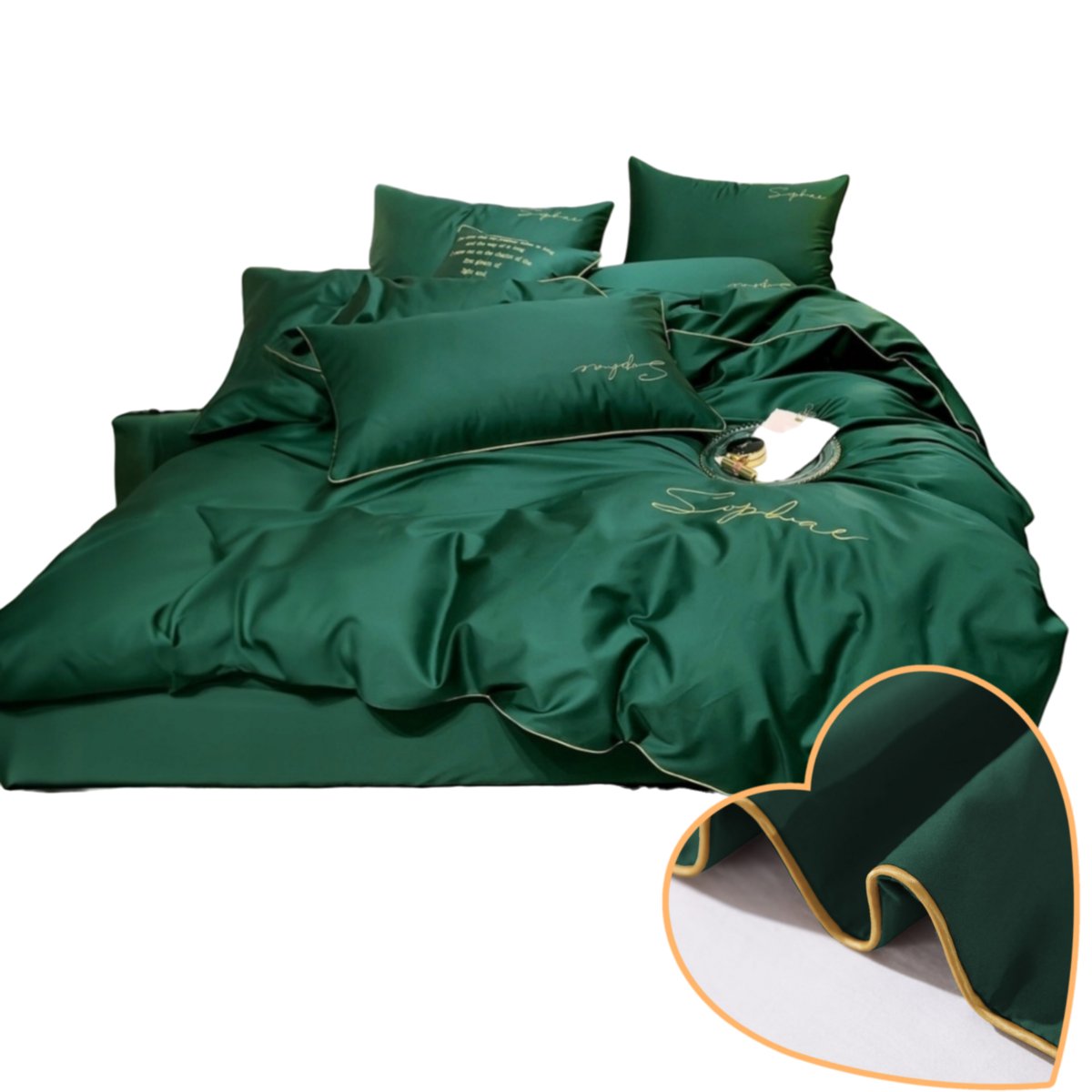 Komplet Pościeli 3 Części Z Mikrofibry Glamour 160X200 Cm Elegancki Haft