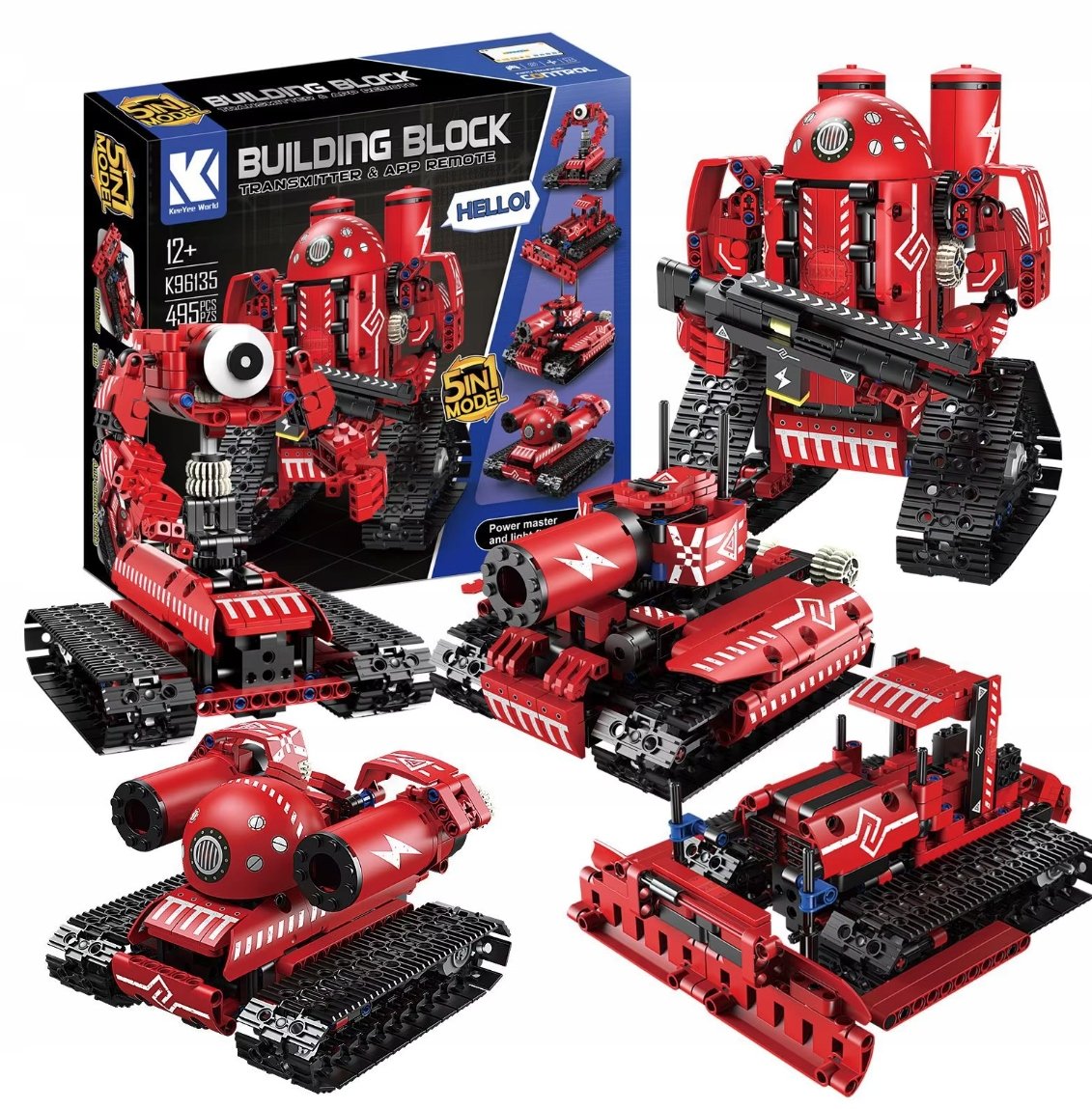ZESTAW KLOCKÓW TECHNIK ROBOT EDUKACYJNY ZDALNIE STEROWANY 5w1 PROGRAMOWANY