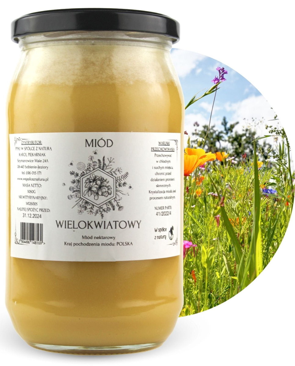 Miód Wielokwiatowy 1050g Naturalny, Polski