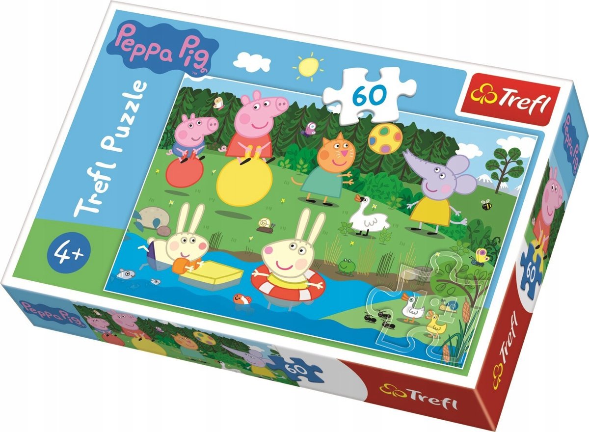 Puzzle Świnka Peppa - Zabawa Nad Stawem - 60 Elementów Trefl 4+