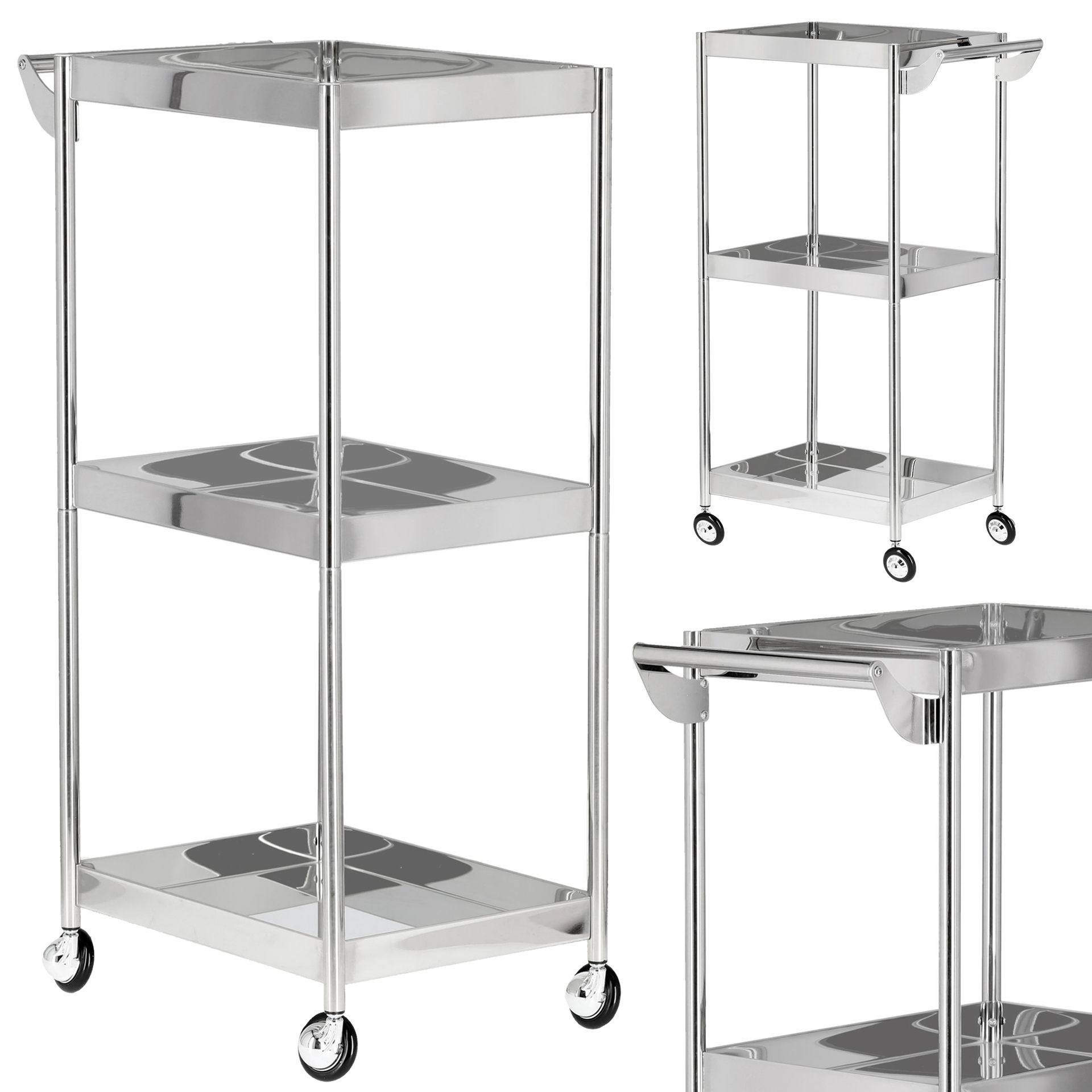 Pomocnik fryzjerski wózek stolik na kółkach do farbowania X052 do salonu kosmetycznego szafka z półkami