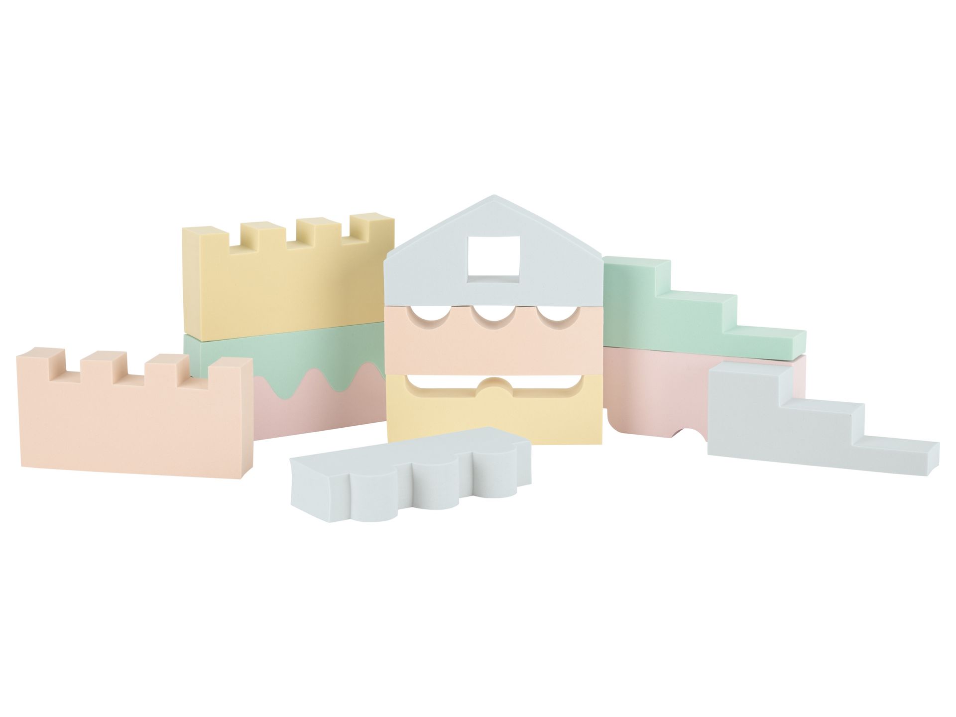 Playtive Klocki-puzzle do układania Pastelowy