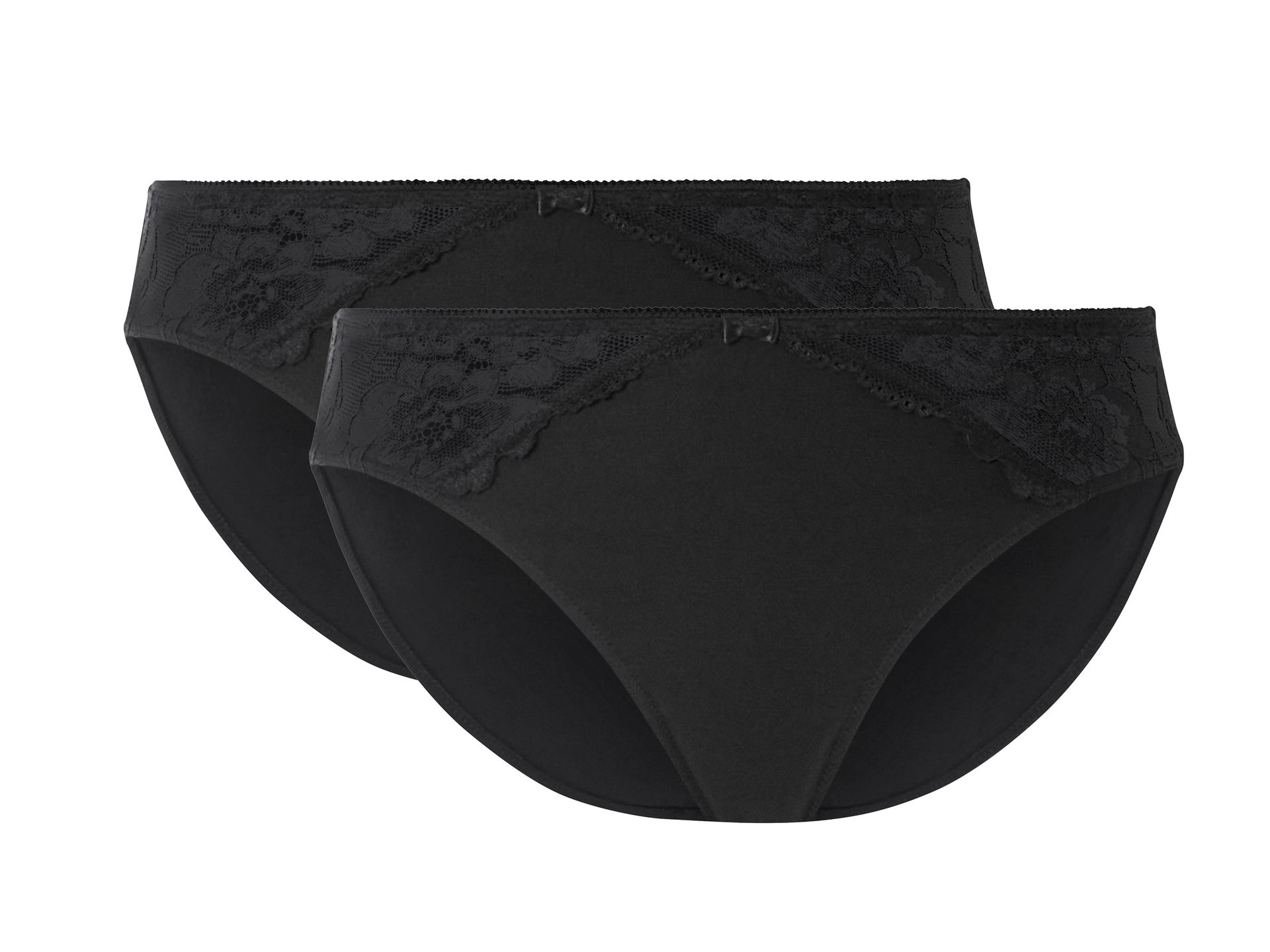 esmara® Figi damskie z koronką, 2 pary (Czarny, S(36/38))