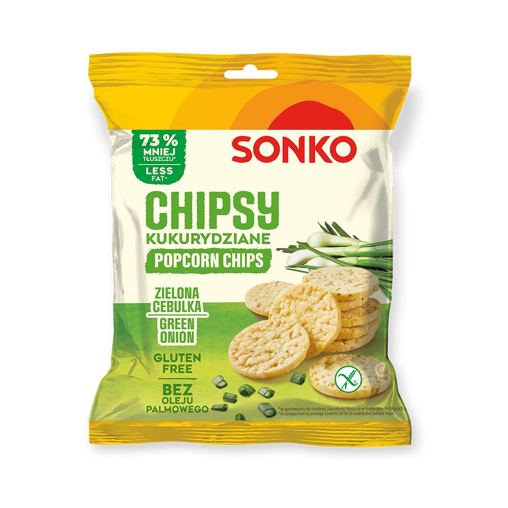 Sonko Chipsy kukurydziane o smaku zielonej cebulki 20 g