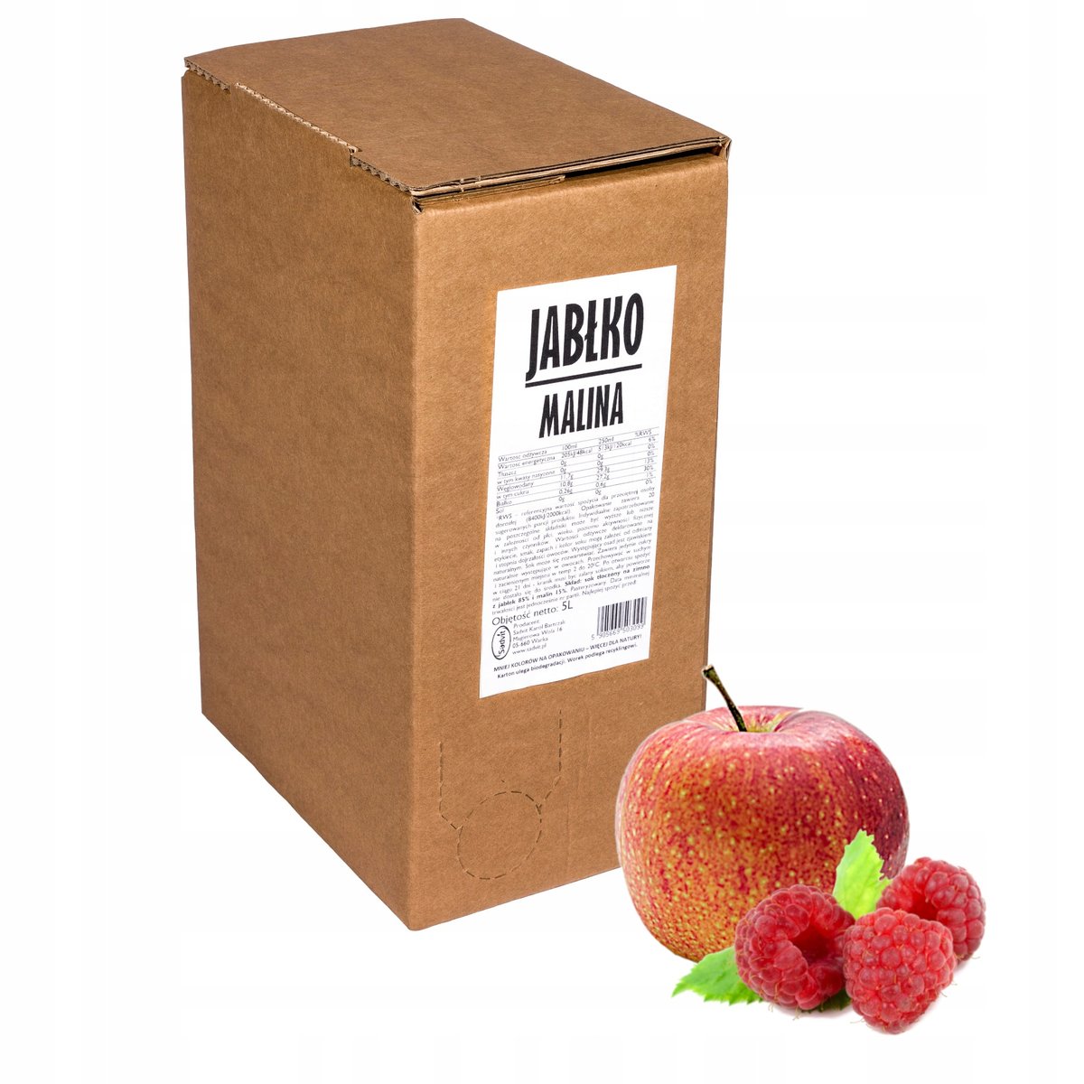 Sok DLA DZIECI jabłko malina naturalny 100% 5L