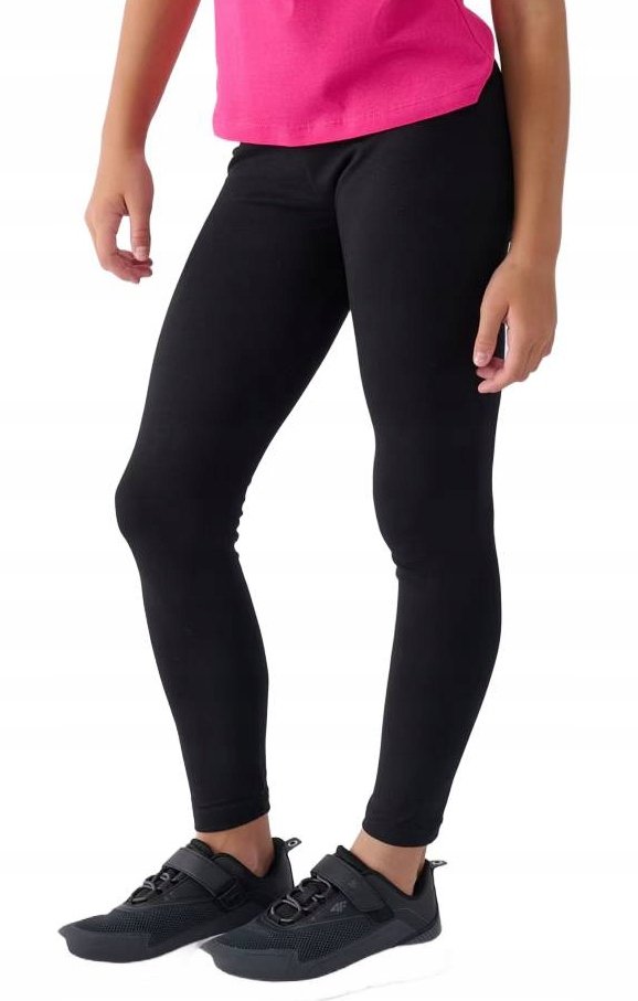 Dziewczęce legginsy bawełniane sportowe 4F F239 128 cm (7-8 lat) czarny