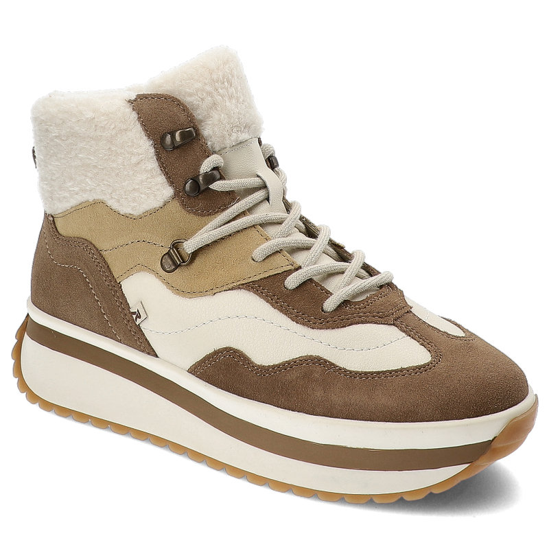 Beżowe Botki Rieker Ocieplane Obuwie Damskie