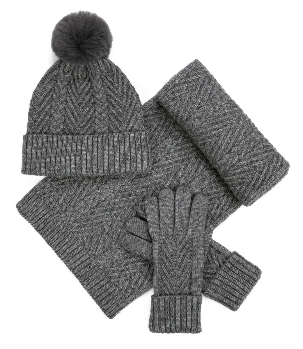 Komplet Zimowy Damski Młodzieżowy Czapka Szalik Rękawiczki Ciepły Zestaw