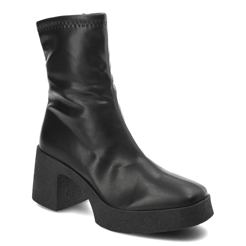 Czarne Botki S.Barski Eleganckie Obuwie Damskie Na Obcasie