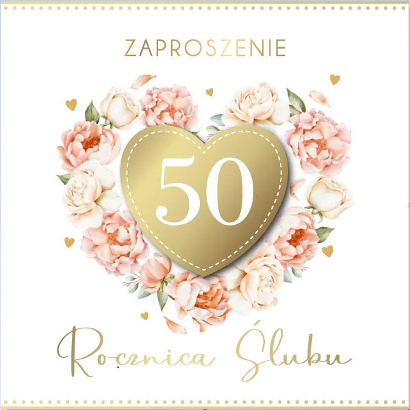 Zaproszenia na 50 Rocznicę Ślubu zestaw 5 szt. ZPB8