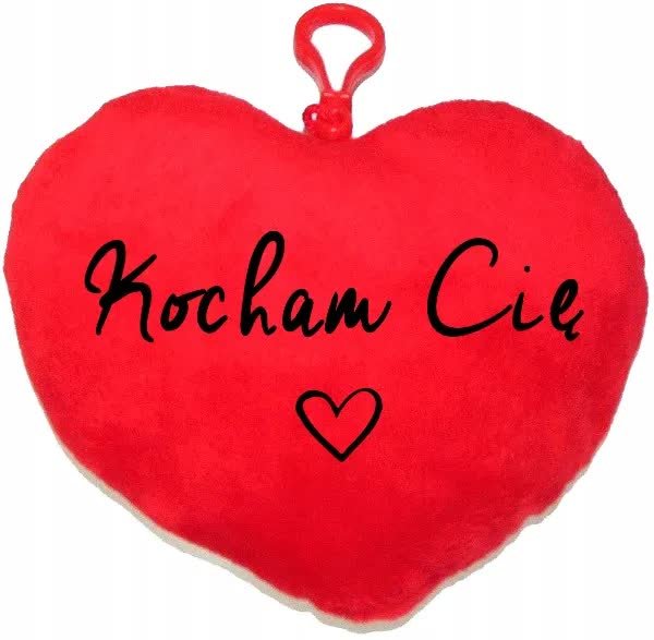 Brelok Pluszowe Serce Na Walentynki KOCHAM CIĘ Wz