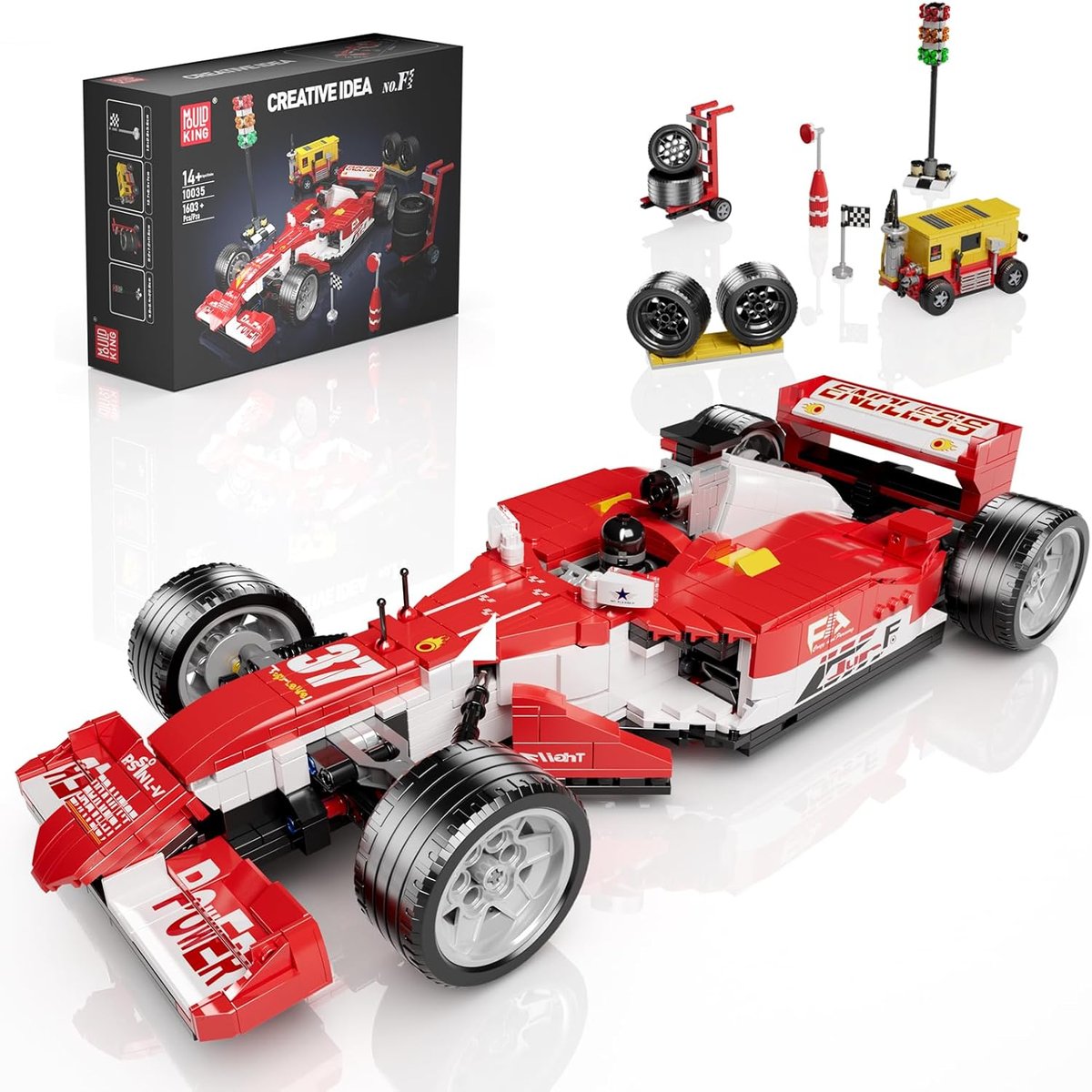 Klocki Konstrukcyjne Mould King 10035 Formuła Bolid F1 Pit Stop 1603 El.